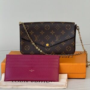 Louis Vuitton Felicie Pochette Monogram Canvas Crossbody Bag With Pouch